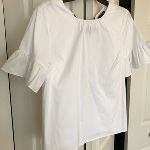 New Halogen White Top w Black Bow Size M